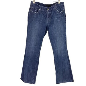 Calvin Klein Jeans Women 14 Blue Low Rise Bootcut Cotton Dark Wash Sequin Pocket